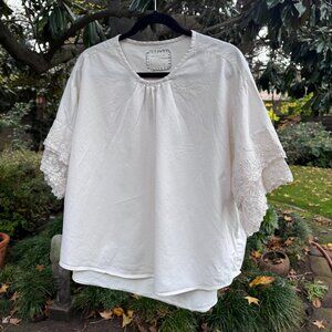 Women's Ivory Lace Sleeve Blouse